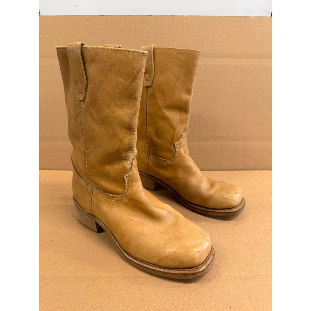 Vintage Durango Leather Neoprene Oil Resistant Western Boots Tan Women's 9/9.5